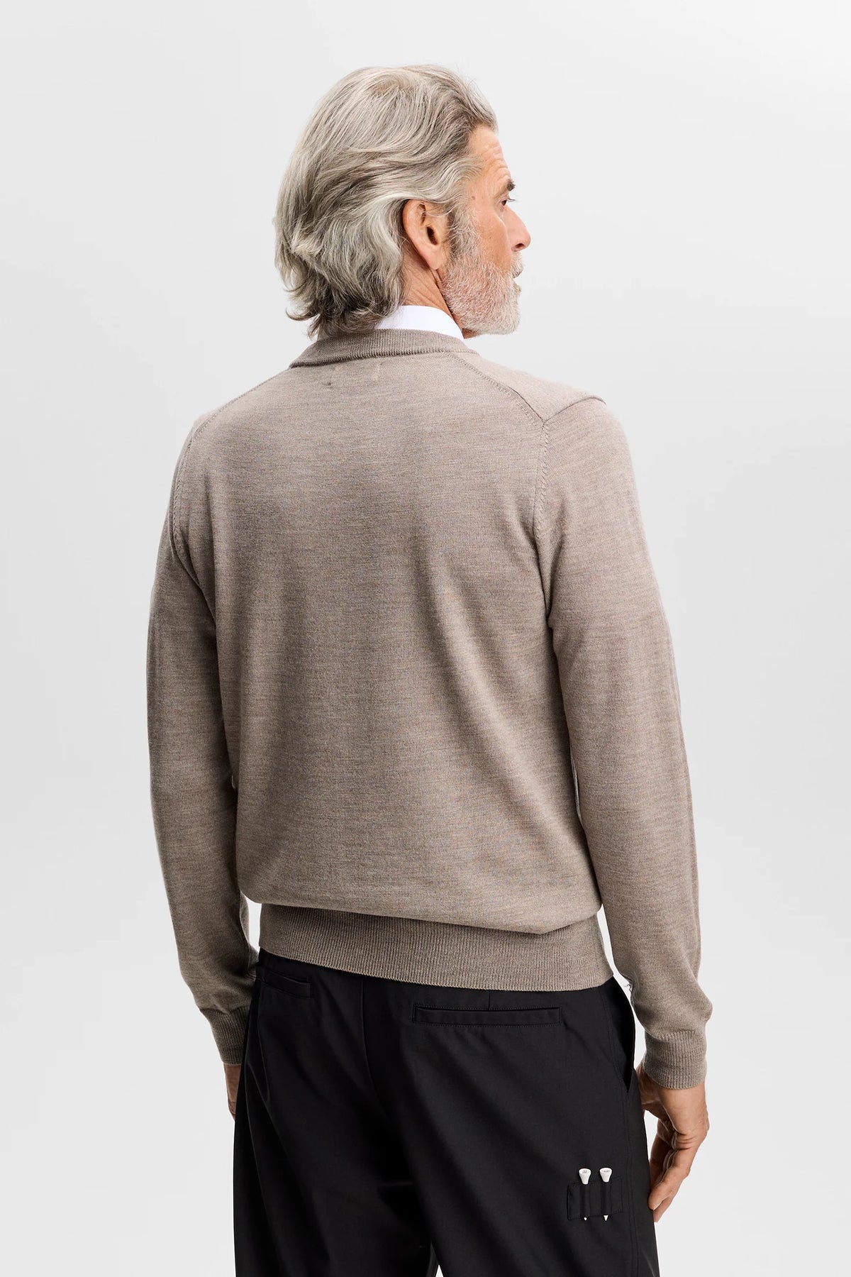 J.Lindeberg | Pull à col rond "Keane" en laine mérinos- Brindle