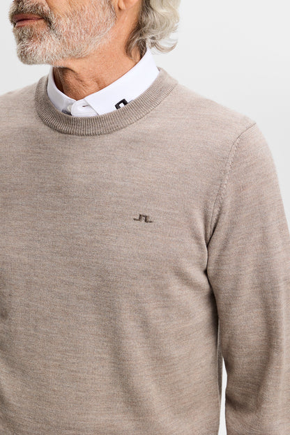 J.Lindeberg | Pull à col rond "Keane" en laine mérinos- Brindle