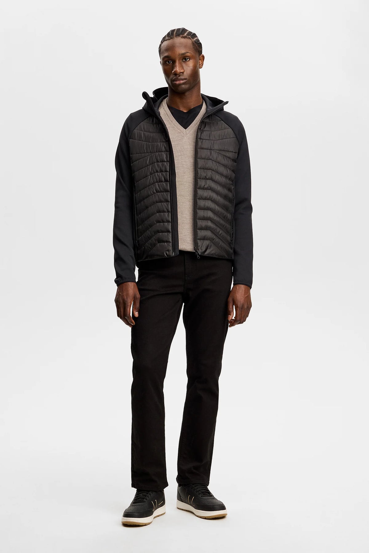 J.Lindeberg |  Pull à col en V en maille fine - Brindle