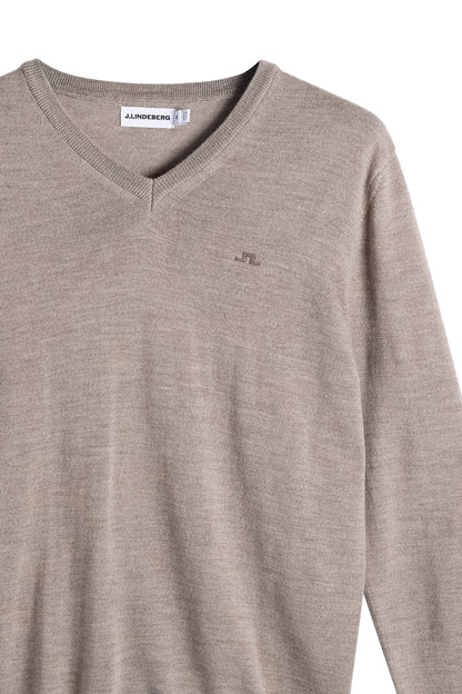 J.Lindeberg |  Pull à col en V en maille fine - Brindle
