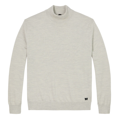 WAHTS | Pull à col montant en laine mérinos extra-fine ''BRUNT'' - Blanc hivernal