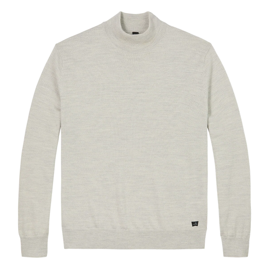 WAHTS | Pull à col montant en laine mérinos extra-fine ''BRUNT'' - Blanc hivernal