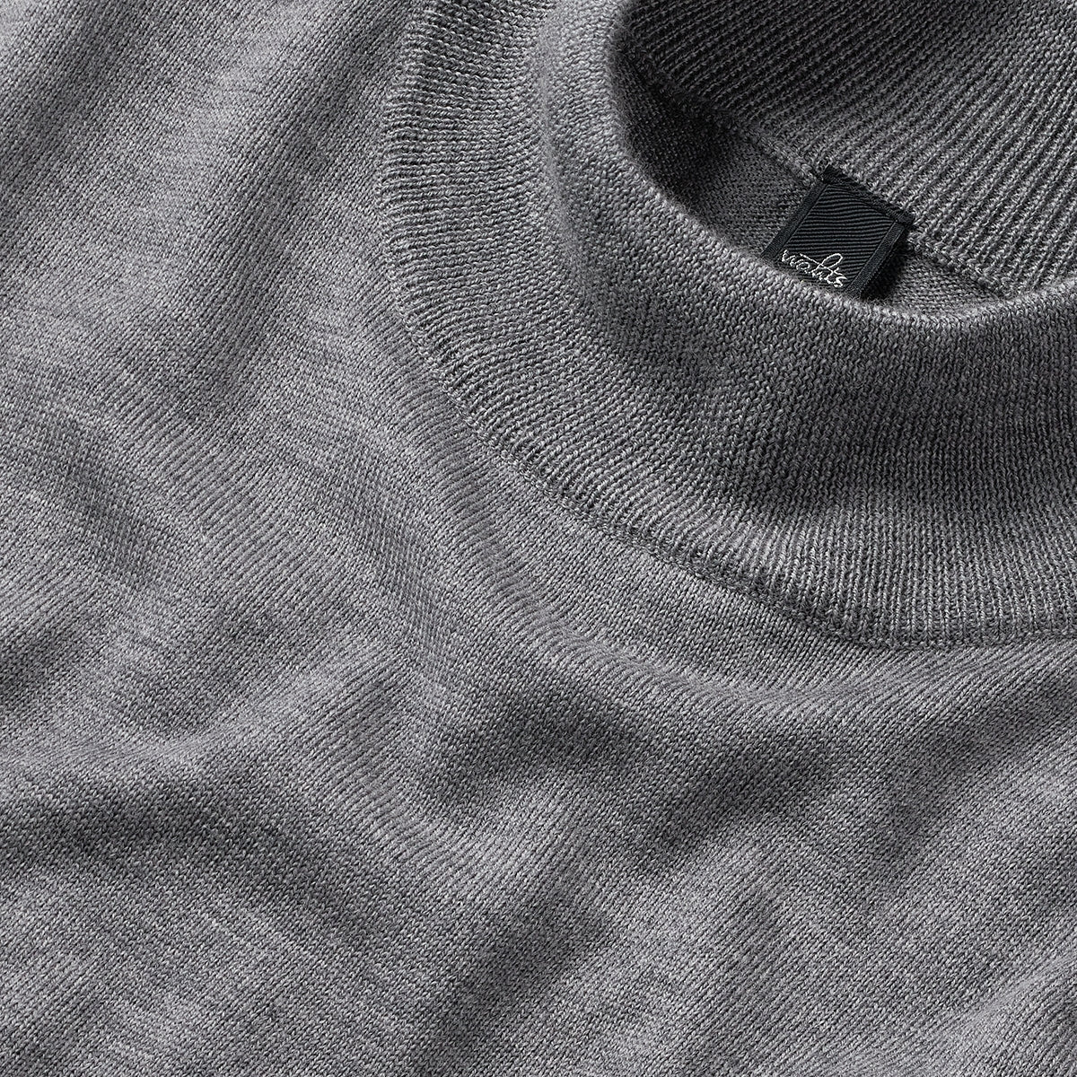WAHTS | Pull à col montant en laine mérinos extra-fine ''BRUNT'' - Gris moyen