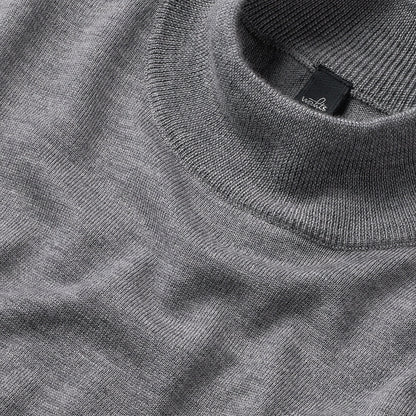 WAHTS | Pull à col montant en laine mérinos extra-fine ''BRUNT'' - Gris moyen