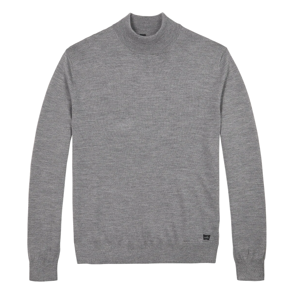 WAHTS | Pull à col montant en laine mérinos extra-fine ''BRUNT'' - Gris moyen