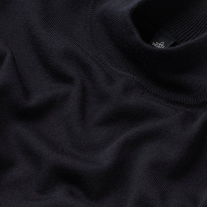 WAHTS | Pull à col montant en laine mérinos extra-fine ''BRUNT'' - Bleu Marin