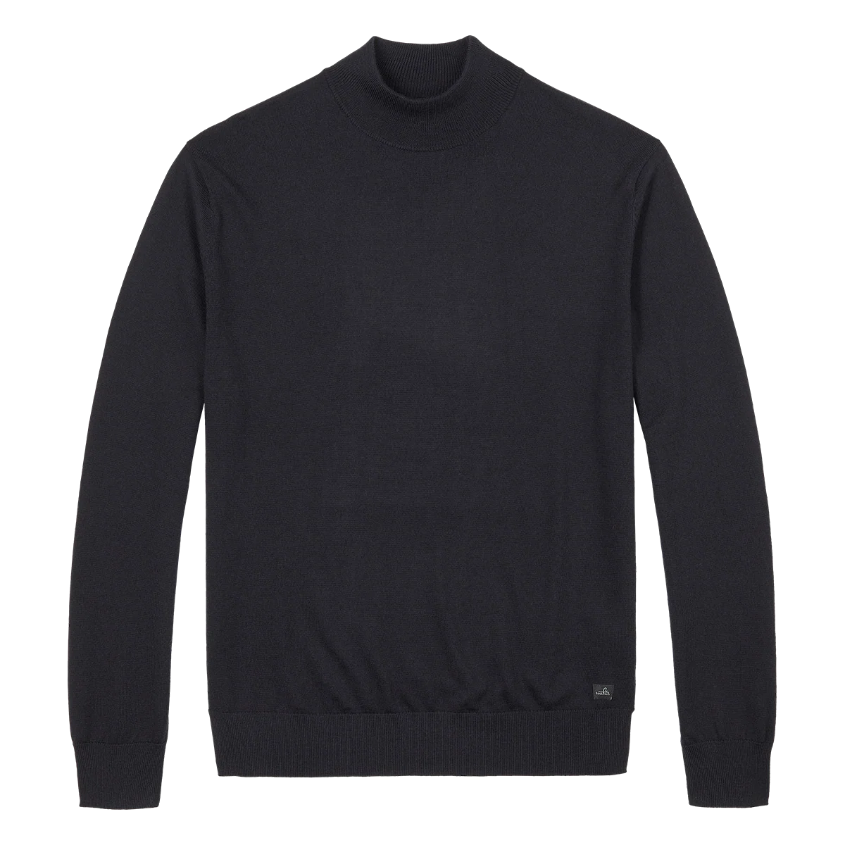 WAHTS | Pull à col montant en laine mérinos extra-fine ''BRUNT'' - Bleu Marin
