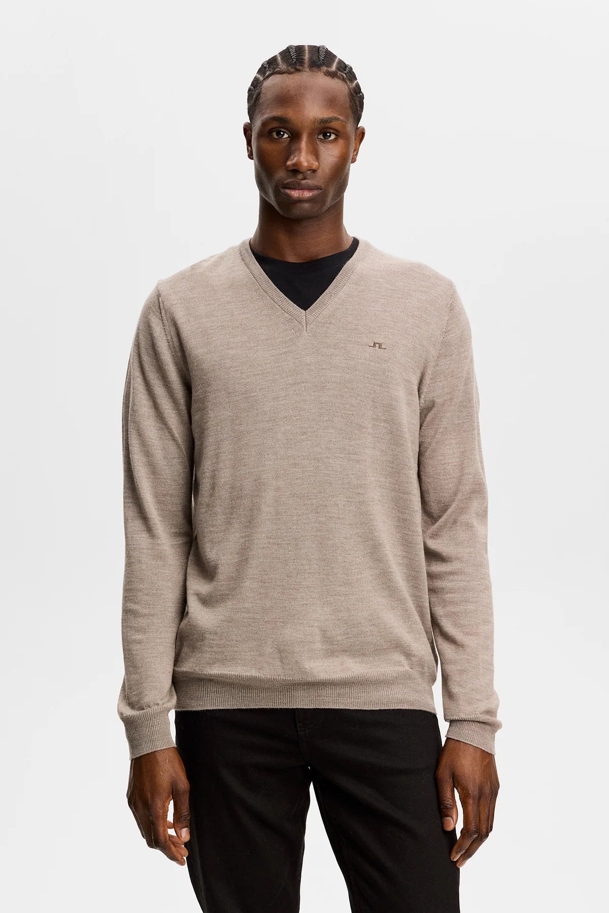 J.Lindeberg |  Pull à col en V en maille fine - Brindle