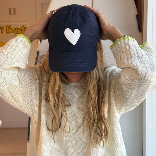 KERRI ROSENTHAL | Casquette de baseball avec écusson en forme de cœur - Bleu marine