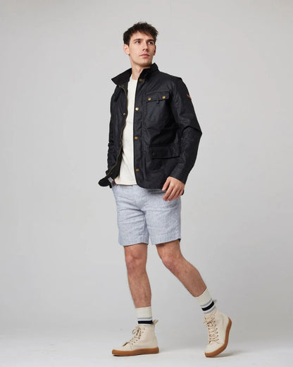 Peregrine | La veste en coton ciré ''Bexley'' - Noir