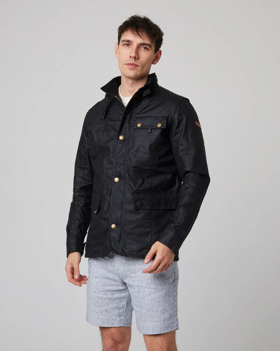 Peregrine | La veste en coton ciré ''Bexley'' - Noir