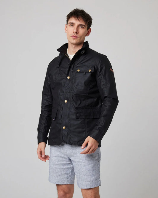 Peregrine | La veste en coton ciré ''Bexley'' - Noir