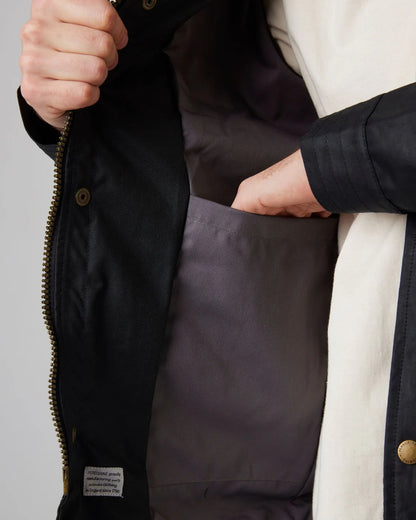 Peregrine | La veste en coton ciré ''Bexley'' - Noir