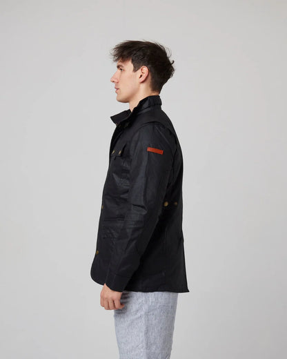 Peregrine | La veste en coton ciré ''Bexley'' - Noir