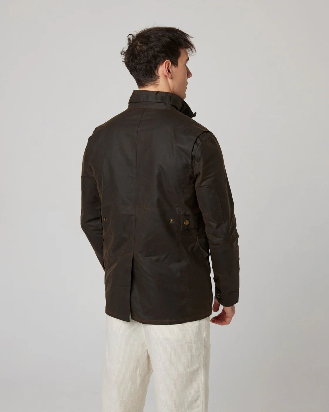 Peregrine | La veste en coton ciré ''Bexley'' - Brun