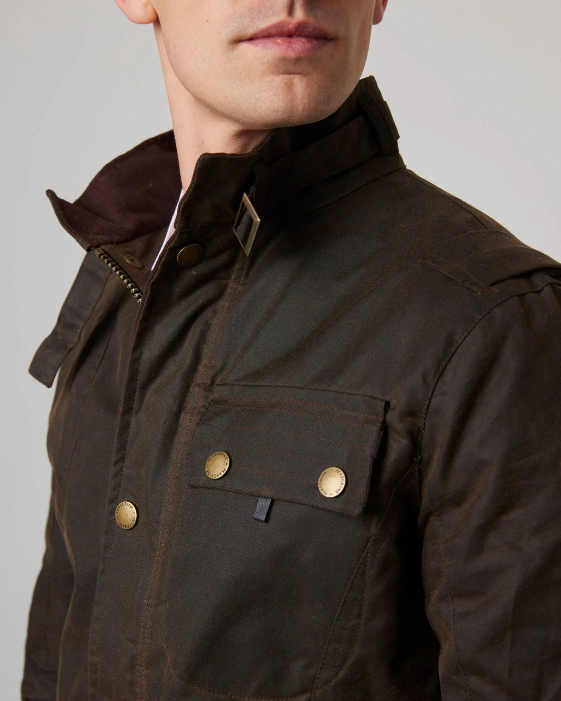 Peregrine | La veste en coton ciré ''Bexley'' - Brun