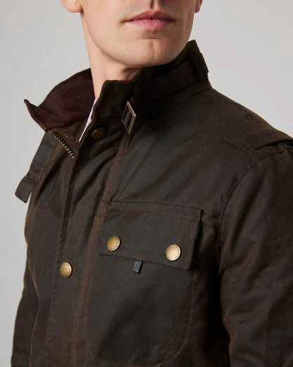 Peregrine | La veste en coton ciré ''Bexley'' - Brun