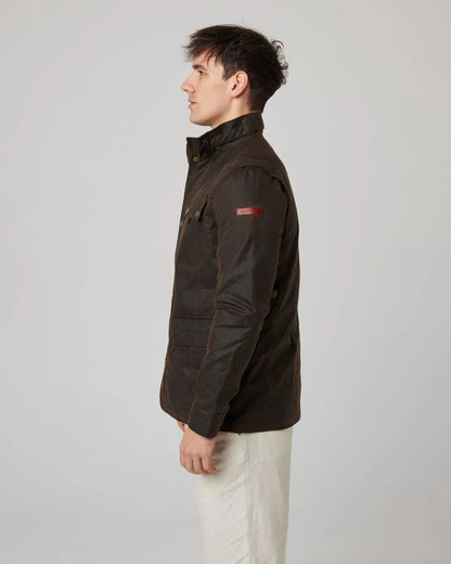 Peregrine | La veste en coton ciré ''Bexley'' - Brun