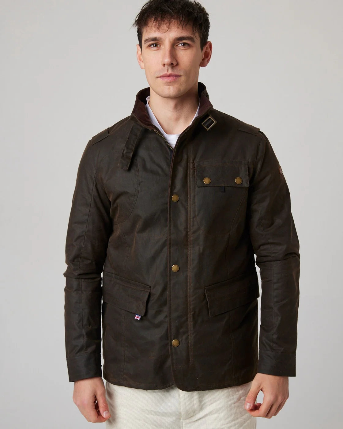 Peregrine | La veste en coton ciré ''Bexley'' - Brun