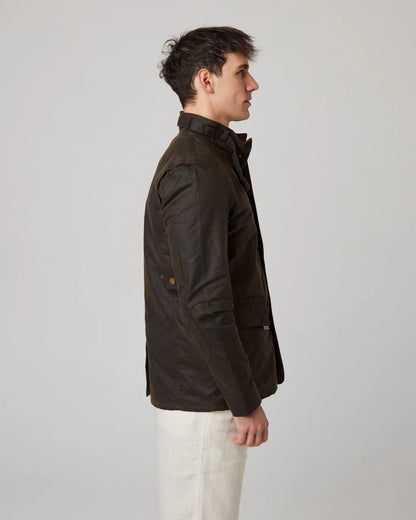 Peregrine | La veste en coton ciré ''Bexley'' - Brun