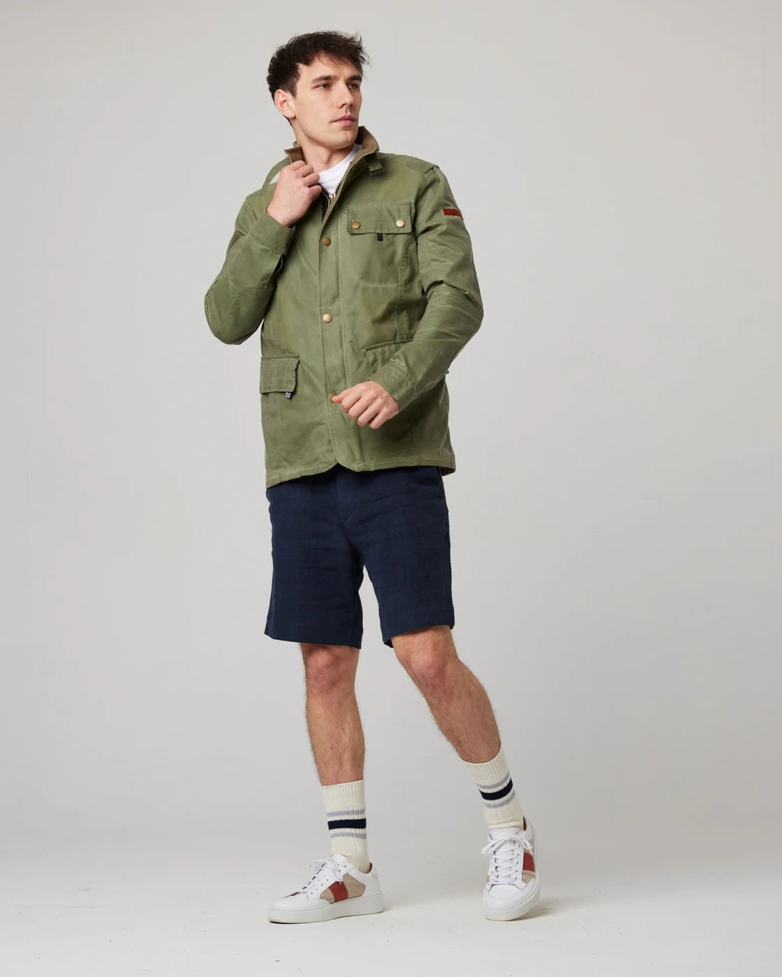 Peregrine | La veste en coton ciré ''Bexley'' - Sage