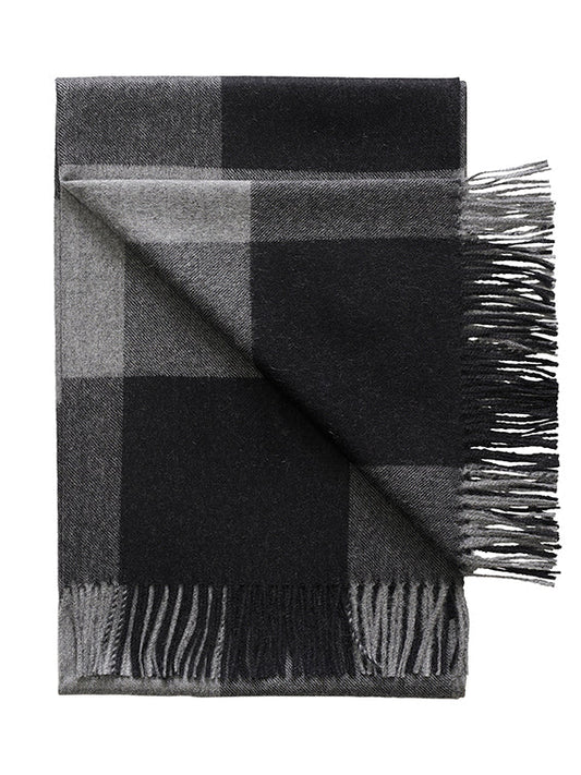 Linen Way | Couverture "Buffalo" Alpaga - Noir & Gris