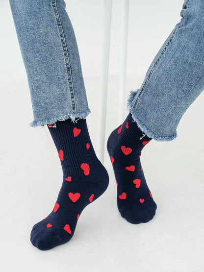 LIMLIM |  Chaussettes côtelées avec grand motif cœur