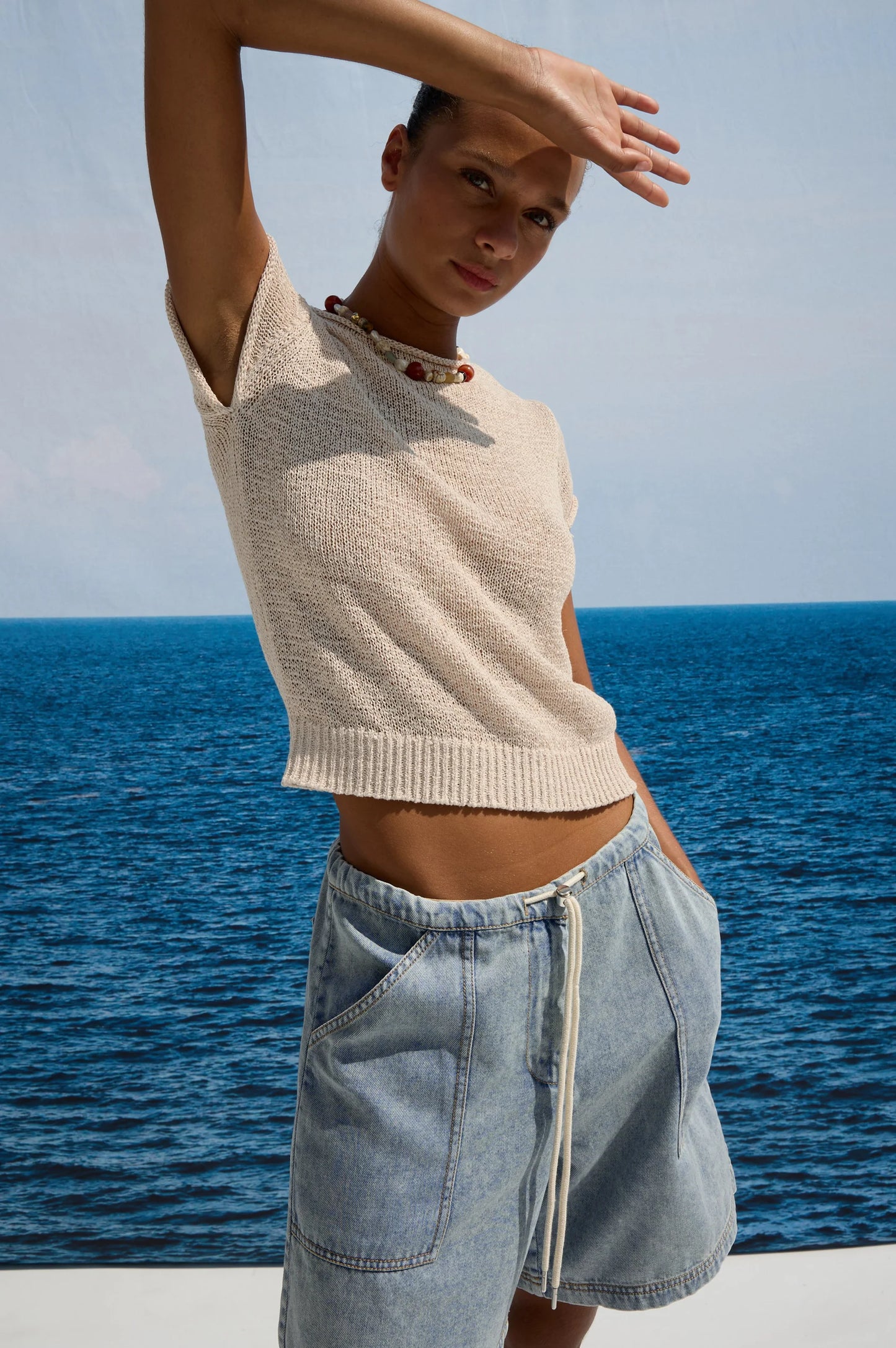 Rails | Le haut en maille mélange lin ''Cady'' - Stone
