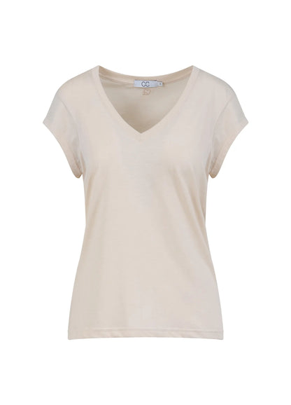 Coster Copenhagen | Tee Shirt "V-Hals" - Crème