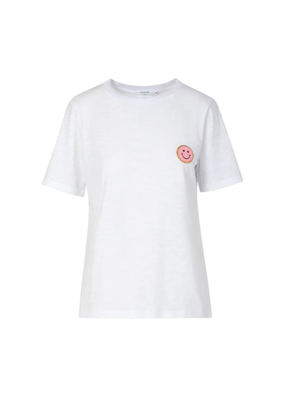 Coster | T-shirt avec écusson - Blanc/ rose