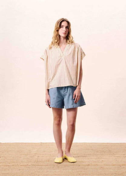 FRNCH | Chemise ''Bonaia'' -  Jaune à rayures multicolores