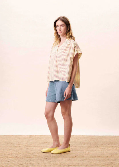 FRNCH | Chemise ''Bonaia'' -  Jaune à rayures multicolores