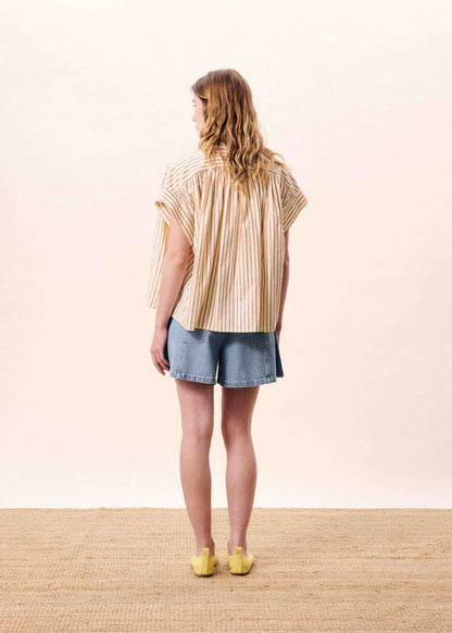 FRNCH | Chemise ''Bonaia'' -  Jaune à rayures multicolores