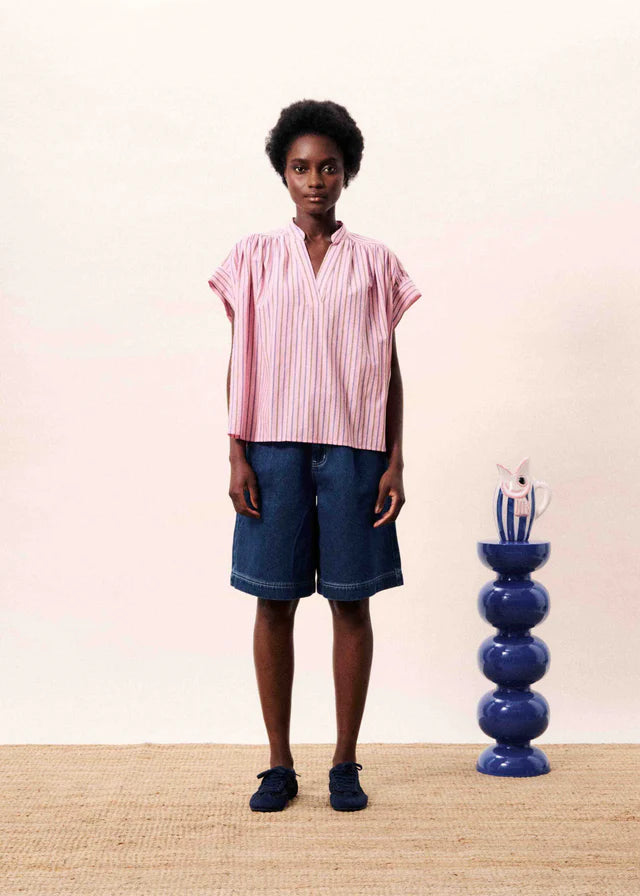 FRNCH | Chemise ''Bonaia'' -  Rose à rayures multicolores