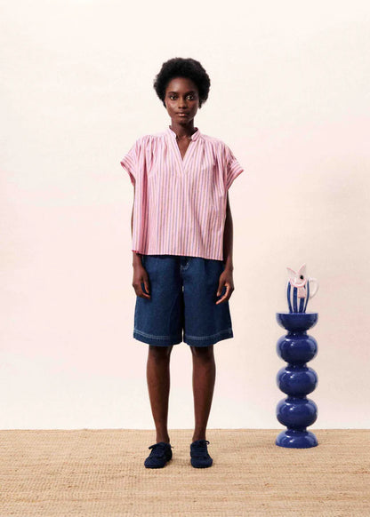 FRNCH | Chemise ''Bonaia'' -  Rose à rayures multicolores