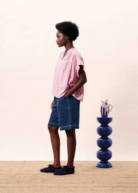 FRNCH | Chemise ''Bonaia'' -  Rose à rayures multicolores
