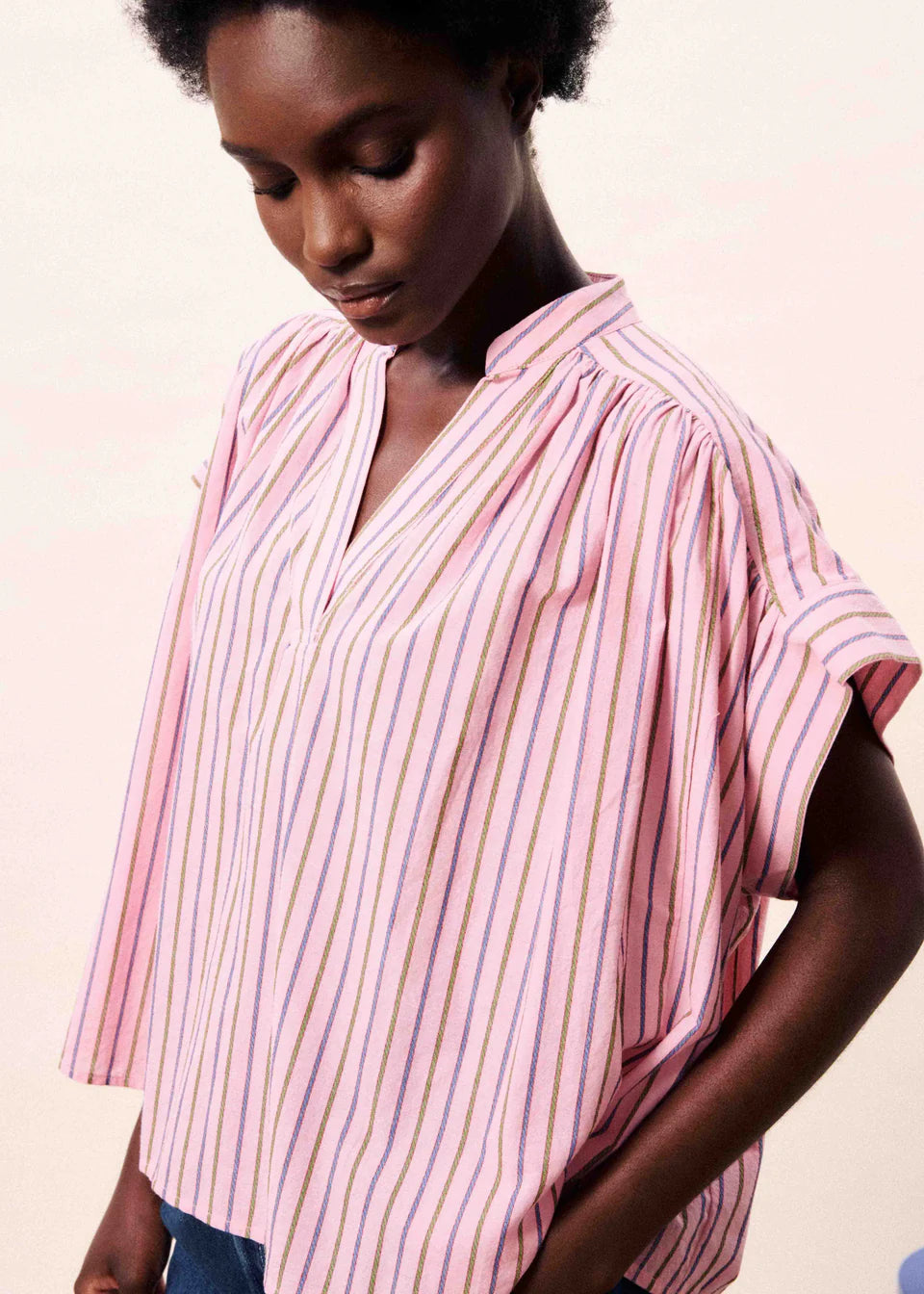 FRNCH | Chemise ''Bonaia'' -  Rose à rayures multicolores