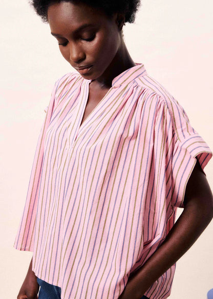 FRNCH | Chemise ''Bonaia'' -  Rose à rayures multicolores