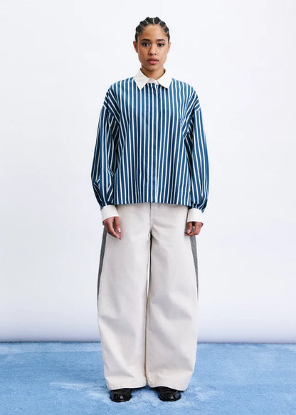 FRNCH | Chemise à manches longues "Mandrakia" - Bleu pétrole
