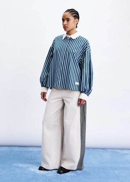 FRNCH | Chemise à manches longues "Mandrakia" - Bleu pétrole