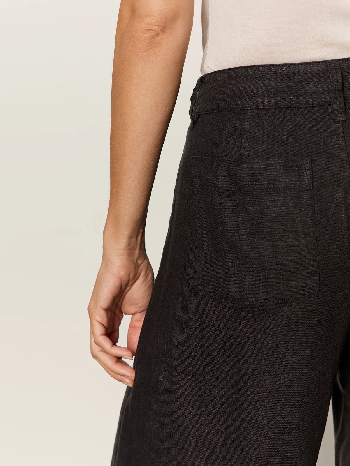 SANCTUARY | Pantalon large en lin "Marine Linen"  | Noir
