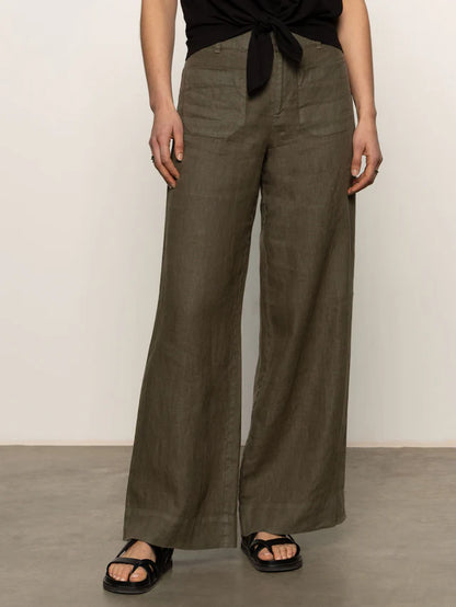 Sanctuary | Pantalon en Lin - Vert kahki
