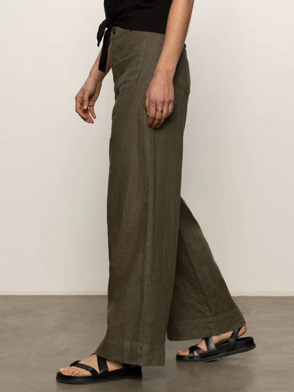 Sanctuary | Pantalon en Lin - Vert kahki
