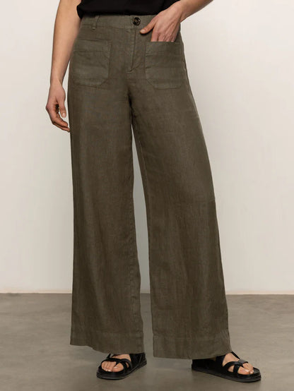 Sanctuary | Pantalon en Lin - Vert kahki