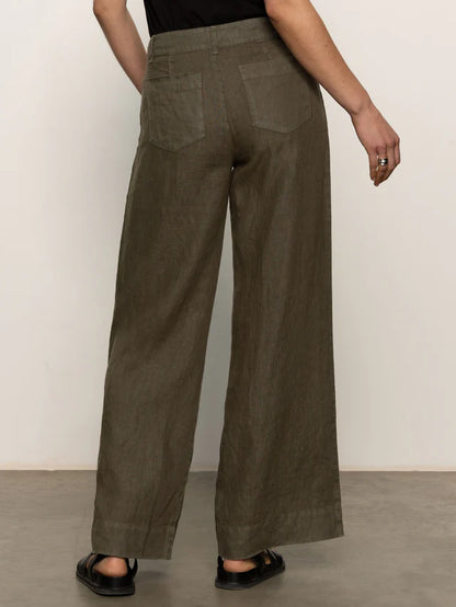 Sanctuary | Pantalon en Lin - Vert kahki