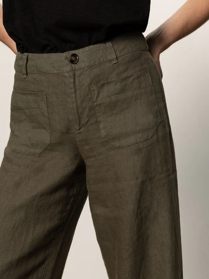 Sanctuary | Pantalon en Lin - Vert kahki