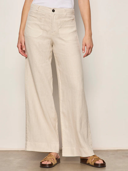 SANCTUARY | Pantalon large en lin "Marine Linen"  | Sable