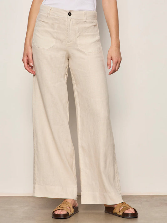 SANCTUARY | Pantalon large en lin "Marine Linen"  | Sable