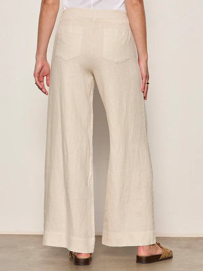 SANCTUARY | Pantalon large en lin "Marine Linen"  | Sable