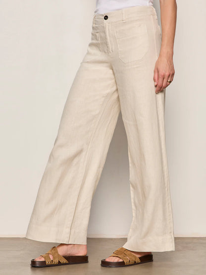 SANCTUARY | Pantalon large en lin "Marine Linen"  | Sable